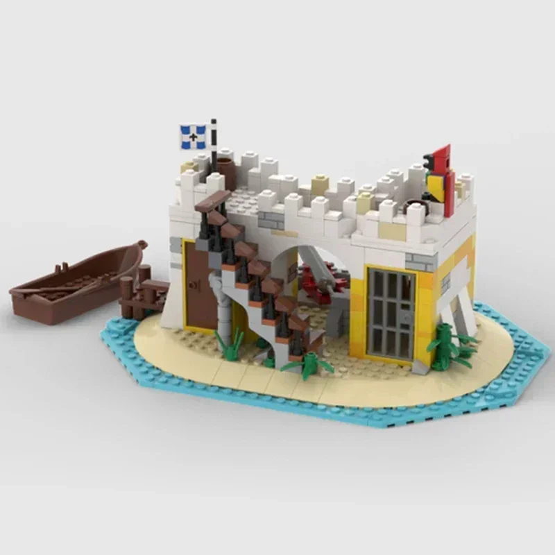 Moc Building Blocks Fortress รุ่น Coastal Defense ปราสาทการวิเคราะห์อิฐ DIY ประกอบของเล่นก่อสร้างสําหรับเด็กวันหยุดของขวัญ