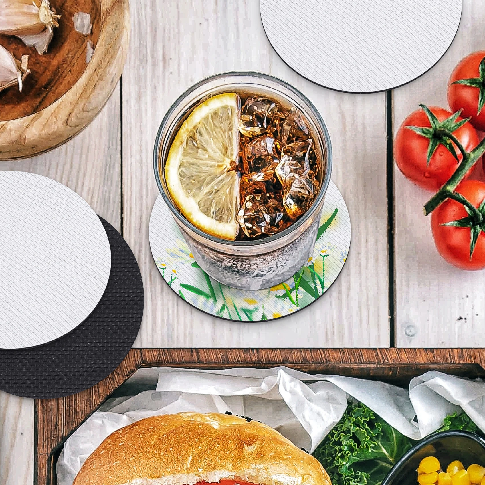 New Round Sublimation Blank Coaster Sublimation Blank Coaster Sublimation Heat Transfer Coaster Hot Pressed Coaster 42Pcs