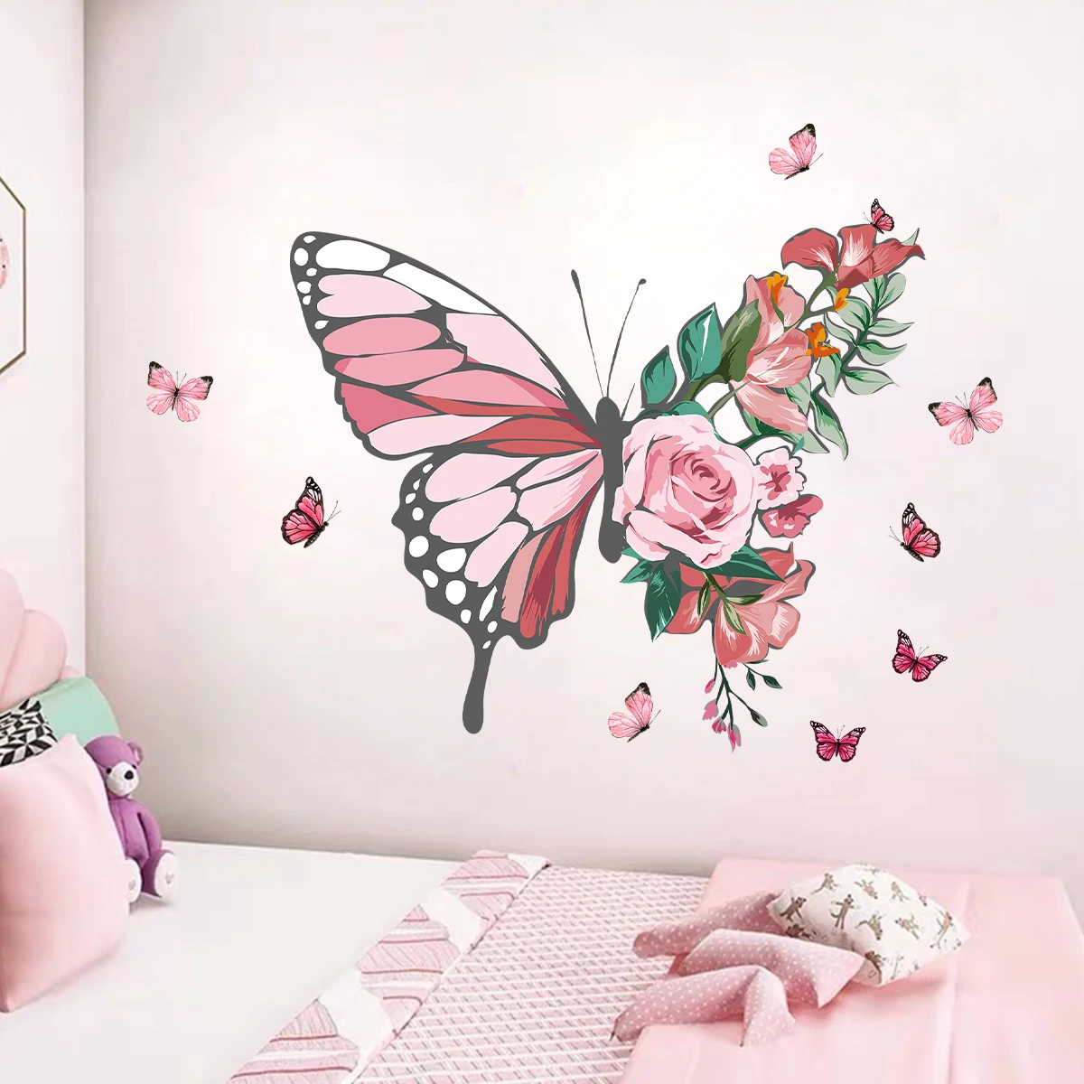1 قطعة الفراشات المائية ملصقات جدار غرفة ديكور للأطفال غرفة نوم الجدار الديكور الحضانة غرفة المعيشة صور مطبوعة للحوائط DIY بها بنفسك