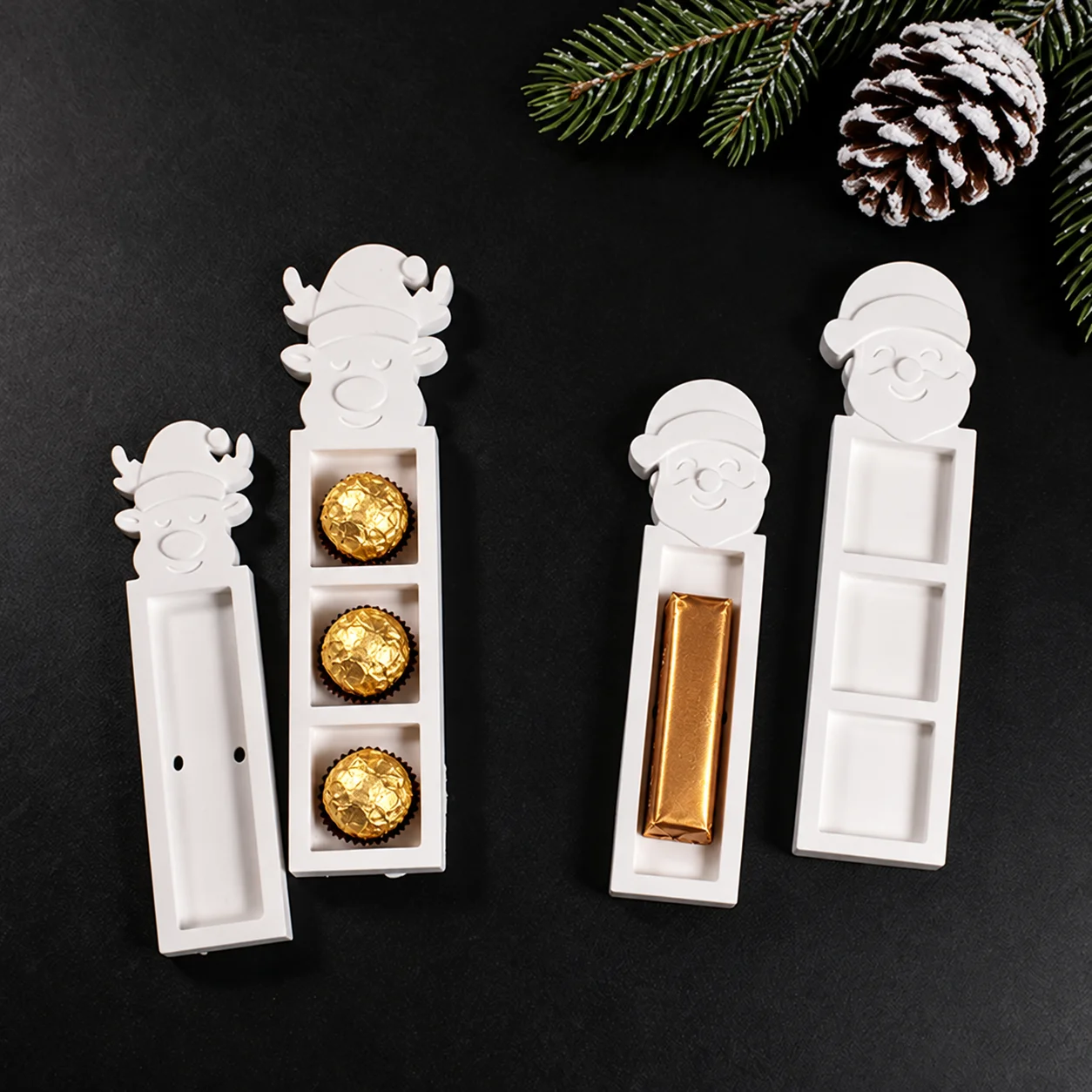 Cash Slot Storage Mold Silicone Silicone Chocolate Mold Reindeer Mold Christmas-Themed For Gift Storage Commercial Craft Home