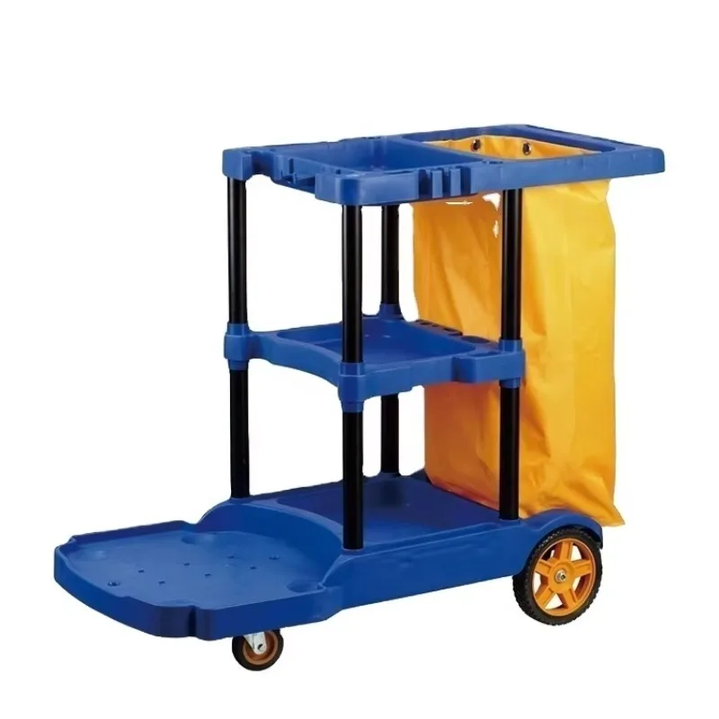 Wholesale Blue Janitor Cart Cleaning Trolley Multipurpose Trolley Carts