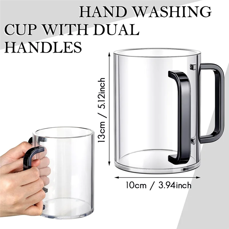 HRBAJ-Hand Washing Cup With Dual Handles Acrylic Washing Cup For Netilat Yadayimnegel Vasser Wash Cup Handles For Jewish