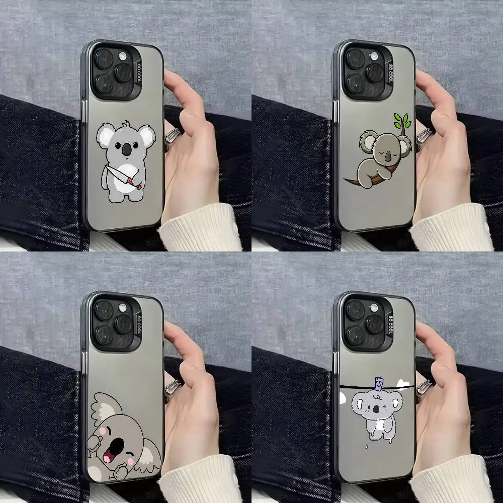 

Funny Cartoon Koala Lovely Phone Case For iPhone 16,15,14,13,12,11,Mini,Pro,E,SE4,XS,MAX Black IMD Box