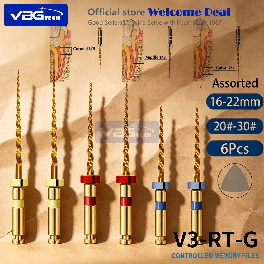 D1-D3 Dental Retreatment Engine Use Root Canal NiTi File Remove Filling Material Before Canal Re-shaping 6pcs/Box Endodoncia