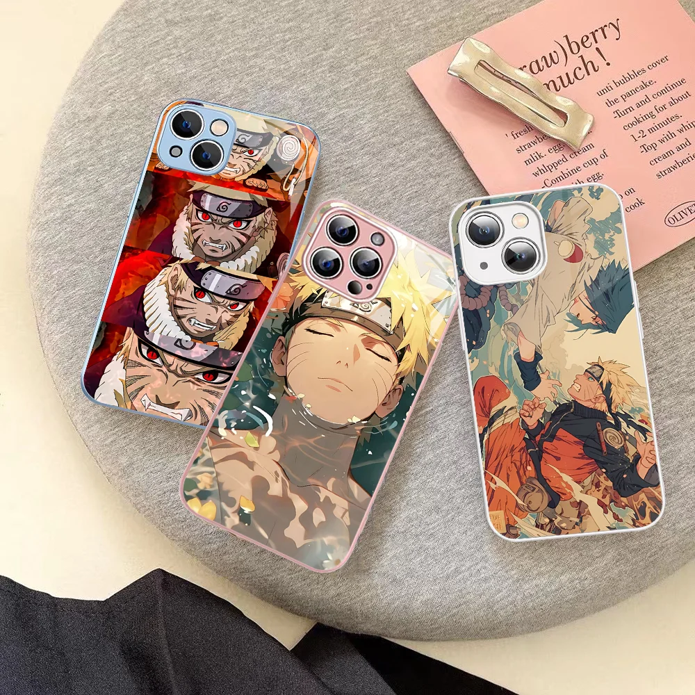 Anime Cool-N-Narutos Phone Case Tempered Glass For Iphone 14 13 12 11 Pro Mini XS MAX 14Plus X XS XR Cover