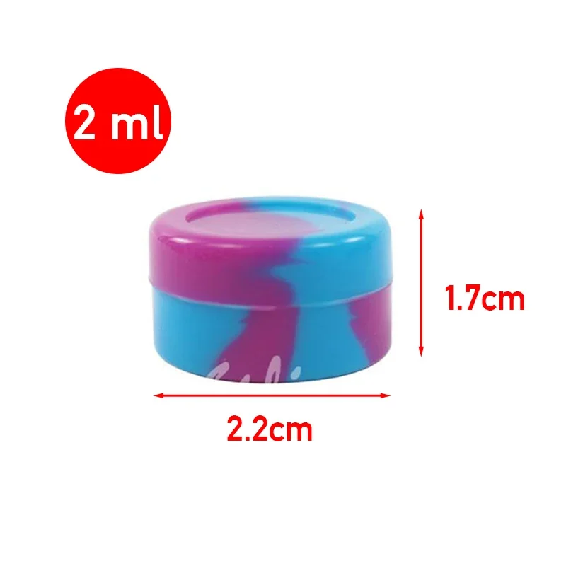 2ML Silicone Jar Oil Wax Storage Box 100Pcs Nonstick Silicone Container Travel Face Cream Jar Liquid Cosmetic Ointment Container