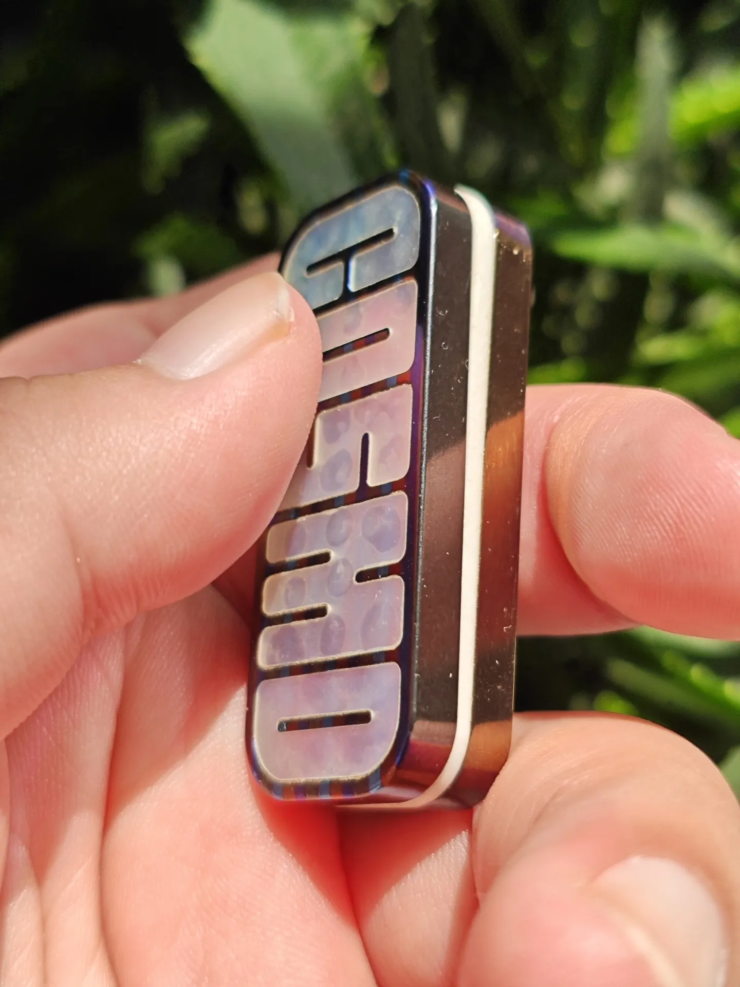 EDC Stealing Girl Straight Pattern Titanium Horse Body Inlaid with Beimu Patch EDC Stress Relieving Toy