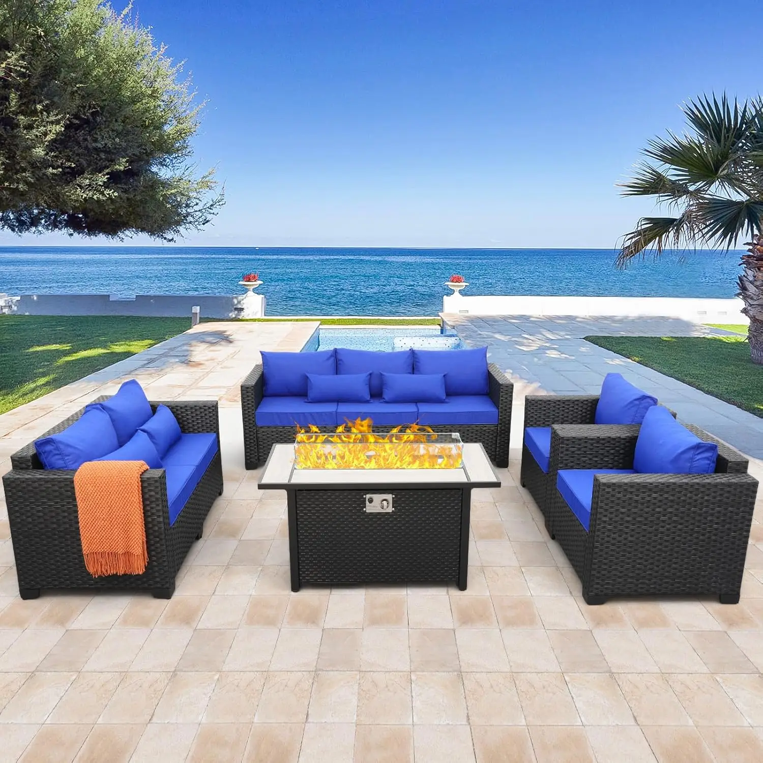 5 Pcs Outdoor Furniture Sets Patio Furniture Set with 45