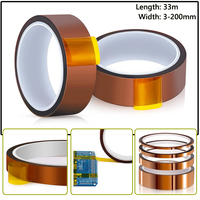 33m High Temperature Heat Tape Thermal Insulation Tape Polyimide Adhesive Insulating adhesive Tape 3D printing Board protection