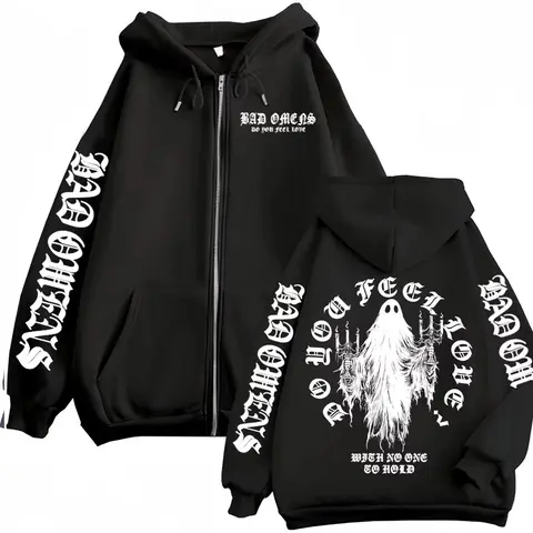 Bad Omens Do You Feel Love Ghost Hoodie Hip Hop Y2k Printed Pattern Hoodie Daily Street Wear Men's and Women's Fashion