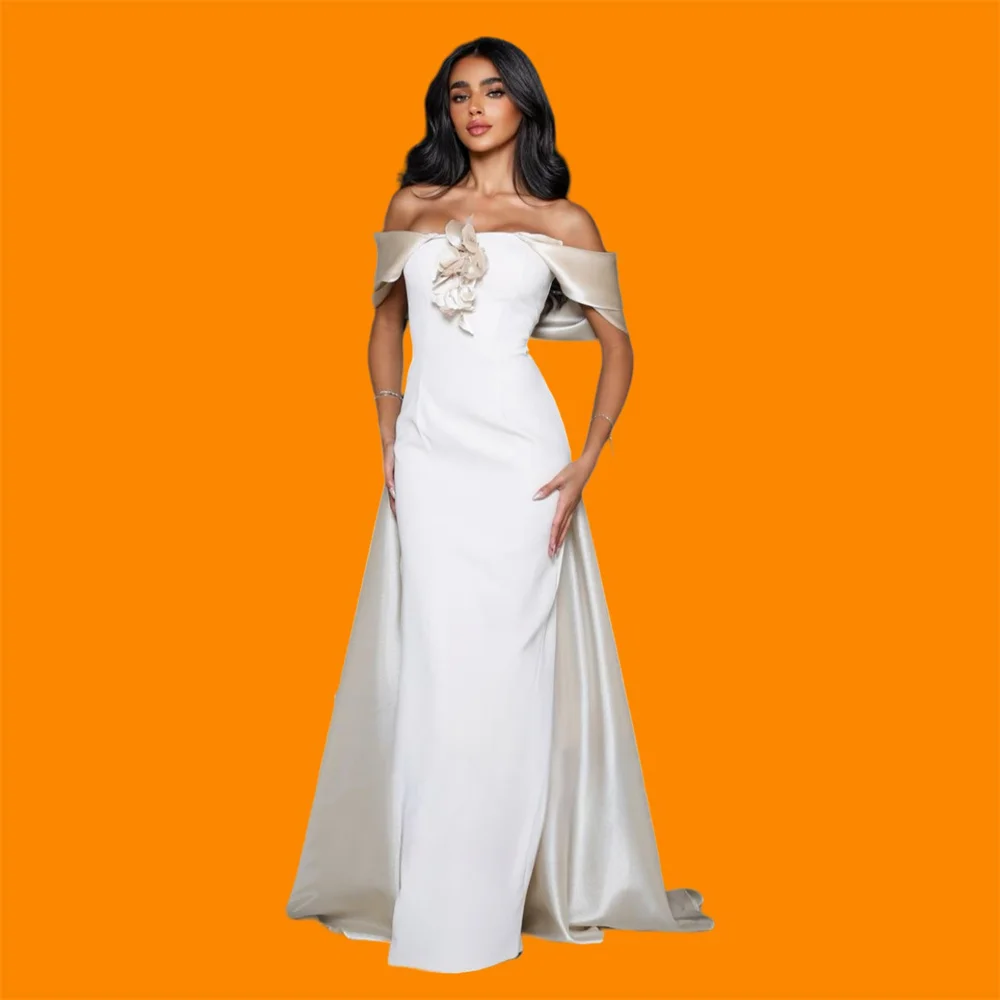 

Customized Saudi Arabia Formal Dress Dearin Off-the-shoulder Column Floor Length Skirts Vertically Bespoke Occasion Dresses Even