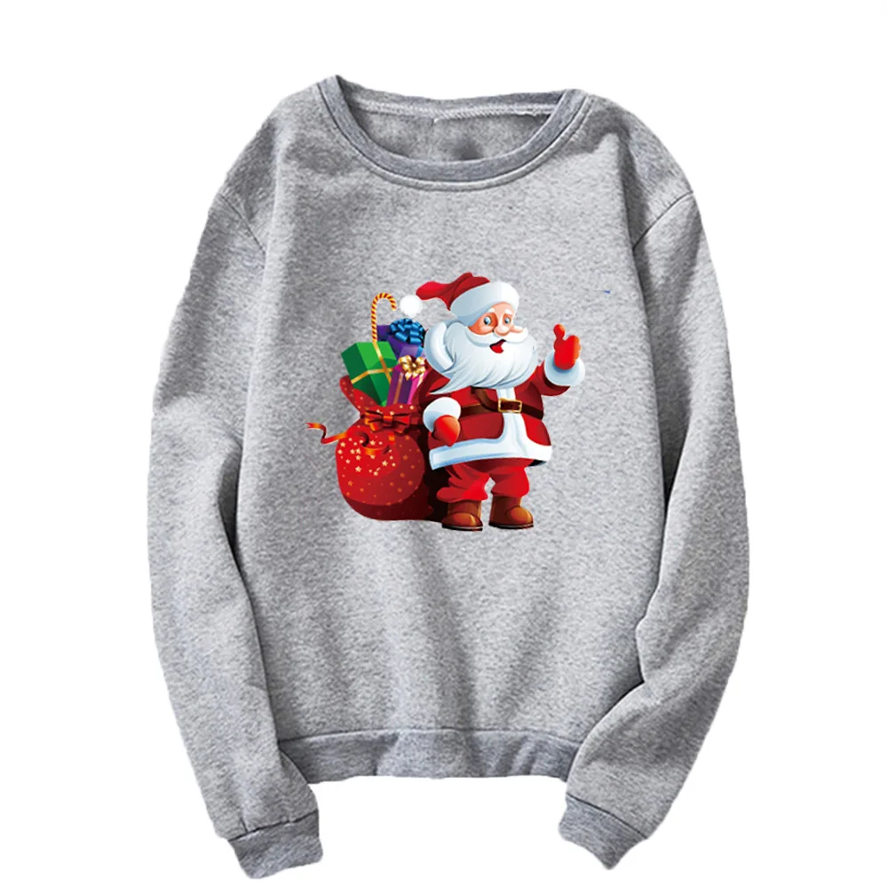 La nueva colección navideña presenta sudaderas con capucha y cuello redondo con estampado de Papá Noel tanto para hombres como para mujeres, llevan un Navidad