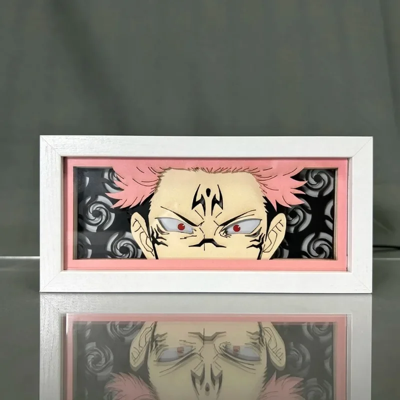 Jujutsu Kaisen Anime Paper Cut Shadow Box Satoru Gojo Ryomen Sukuna Led Light for Bedroom Desk Decor Birthday Gift Lightbox