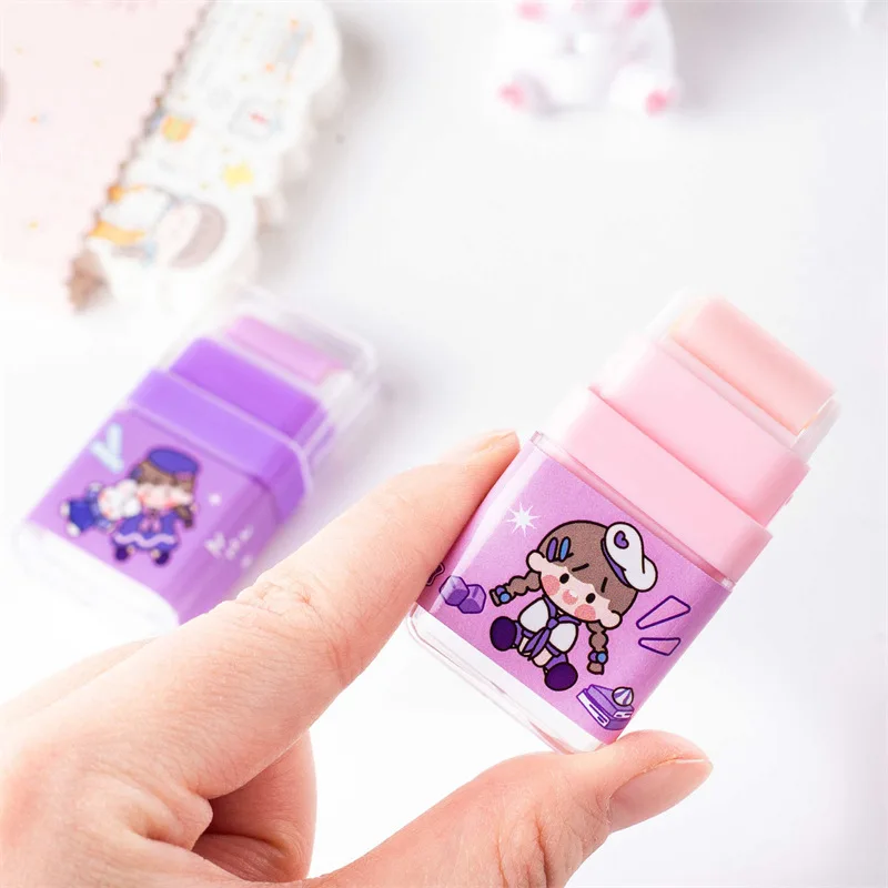 Kawaii Little Girl Roller Rubber Eraser Pencil Erasers Novelty School Office Supplies Student Prizes Cute Eraser Gift Stationery