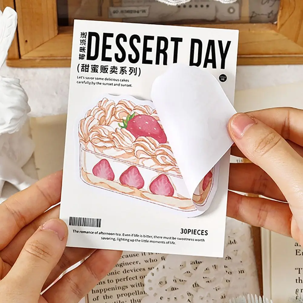 30Sheets Portable Desserts Sticky Notes 30Sheets Cartoon Notepad Stationery Memo Pad