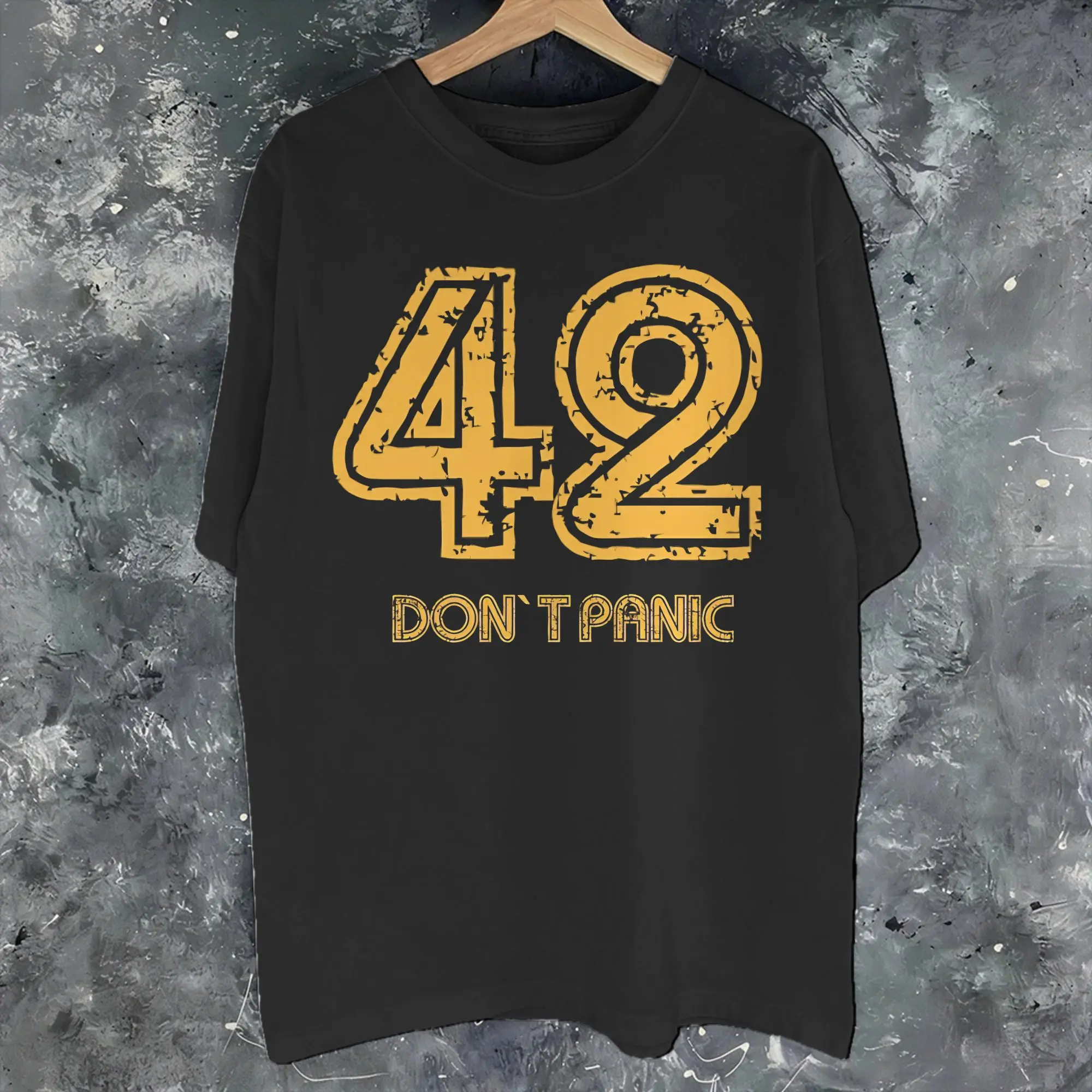 Men Women dont panic 42 The Answer To Life Douglas Adams  T Shirt 100% Cotton Graphic Printed T-Shirt  Clothing Outfits