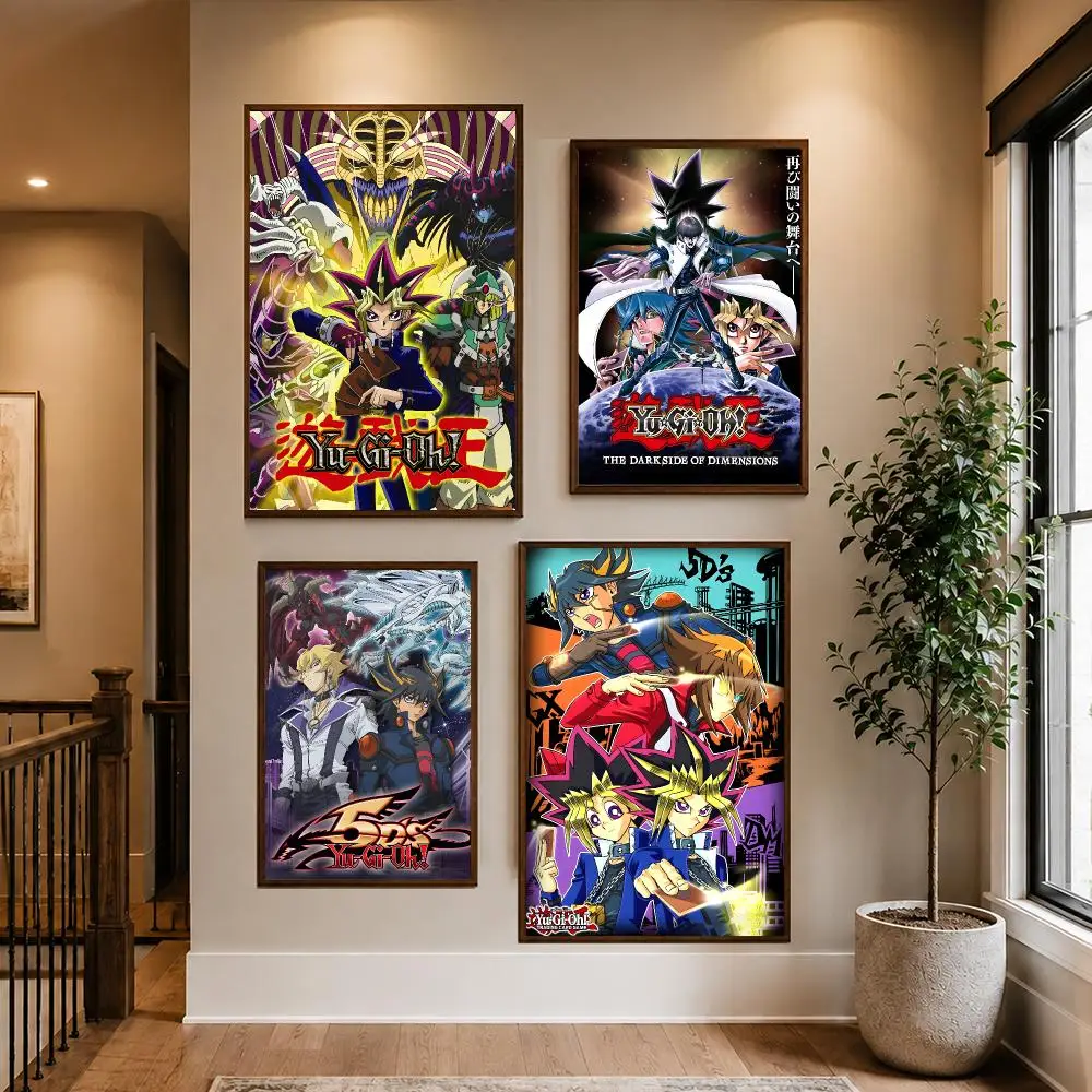 Card Battle Anime Yu-Gi-Oh Poster HD Waterproof PP Self-Adhesive Removable Wall Art Poster for Bedroom Cafe Gym Home Decor Gift