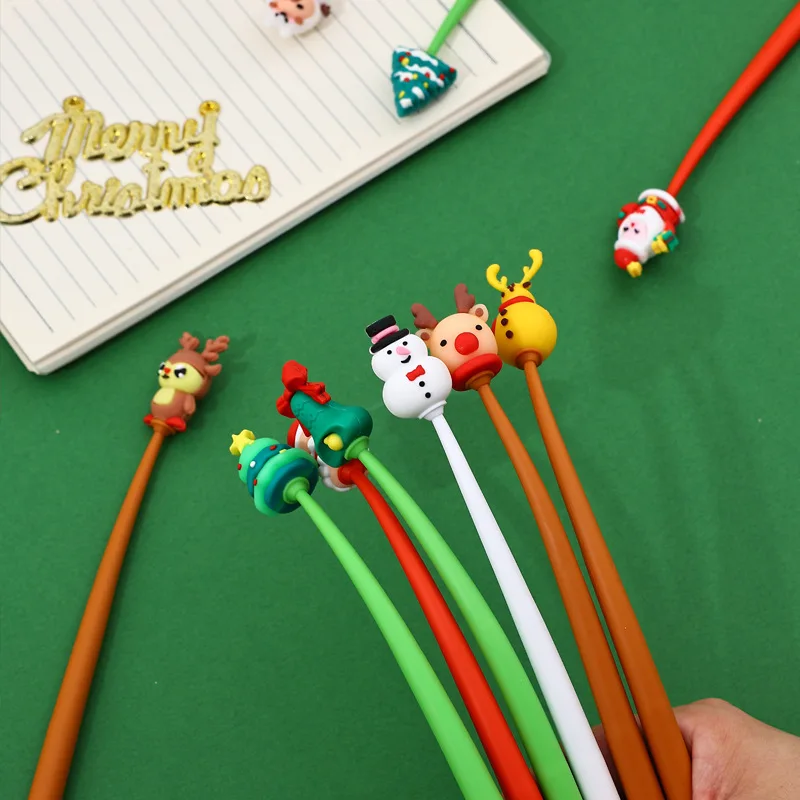 

50Pcs/Lot Cute Creative Styling Gel Pen Cute Santa Claus Reindeer Snowman Christmas And Halloween Series Pen Student Prize Gift