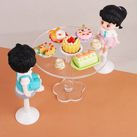 1 Set 1:12 Dollhouse Miniature Acrylic Coffee Table Model Furniture Kitchen Food Accessories For Doll House Decor Toys Gift
