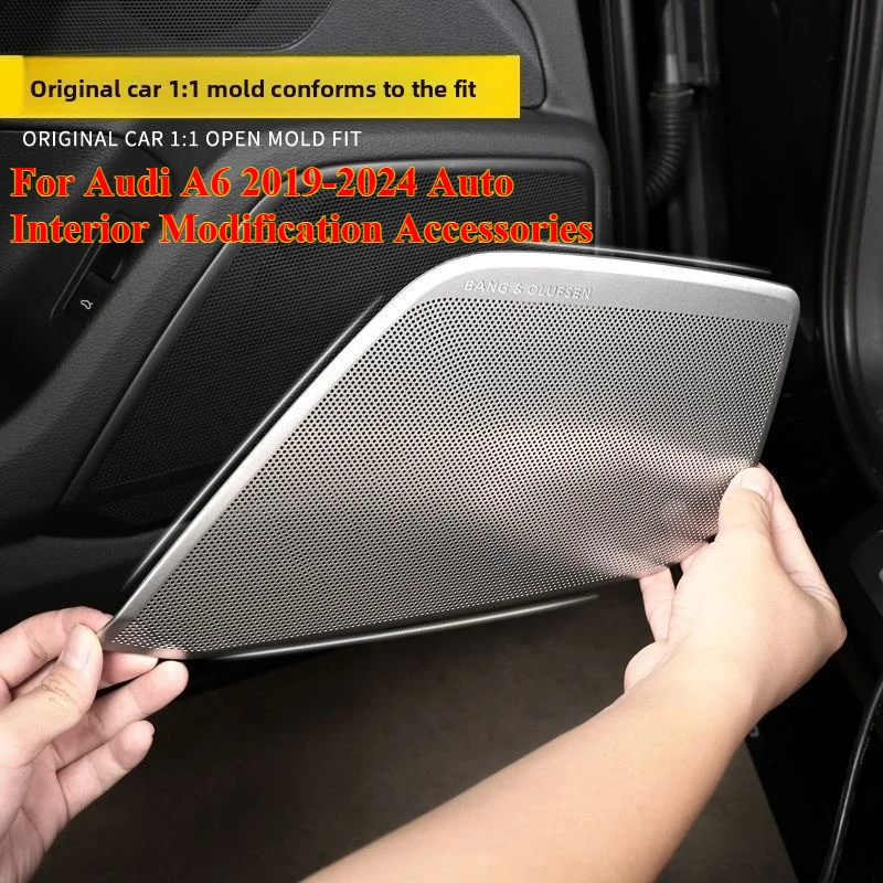 

A Set Car Door Speaker Cover and Audio Decoration Cover for Audi A6 2019-2024 Auto Interior Modification Accessories