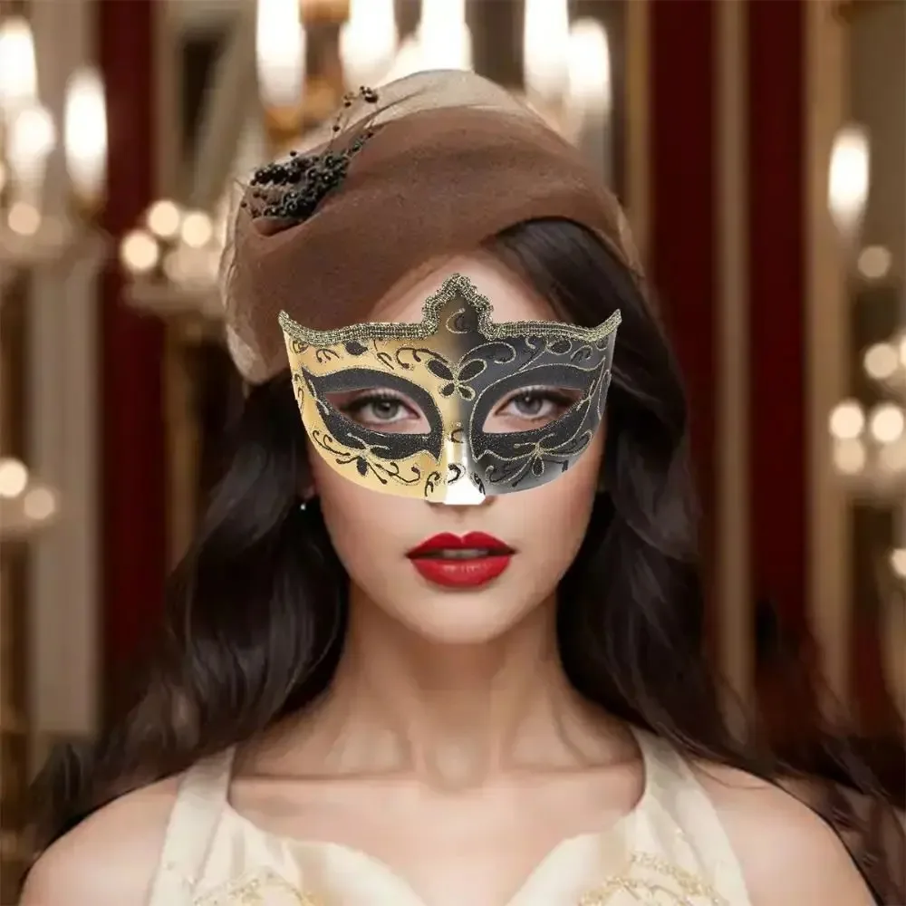 Accessoires de Cosplay de fête, masques d'halloween, demi-masque, masque de Cosplay, masque à paillettes, accessoires de Costume de carnaval
