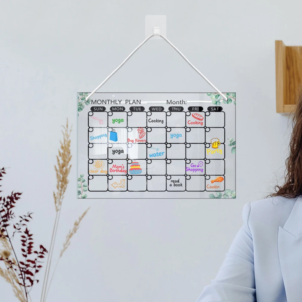 

1Set Transparent Acrylic Memo Board Lightweight Hanging Message Board for Study Room Bedroom Erasable Writing Surface for Notes