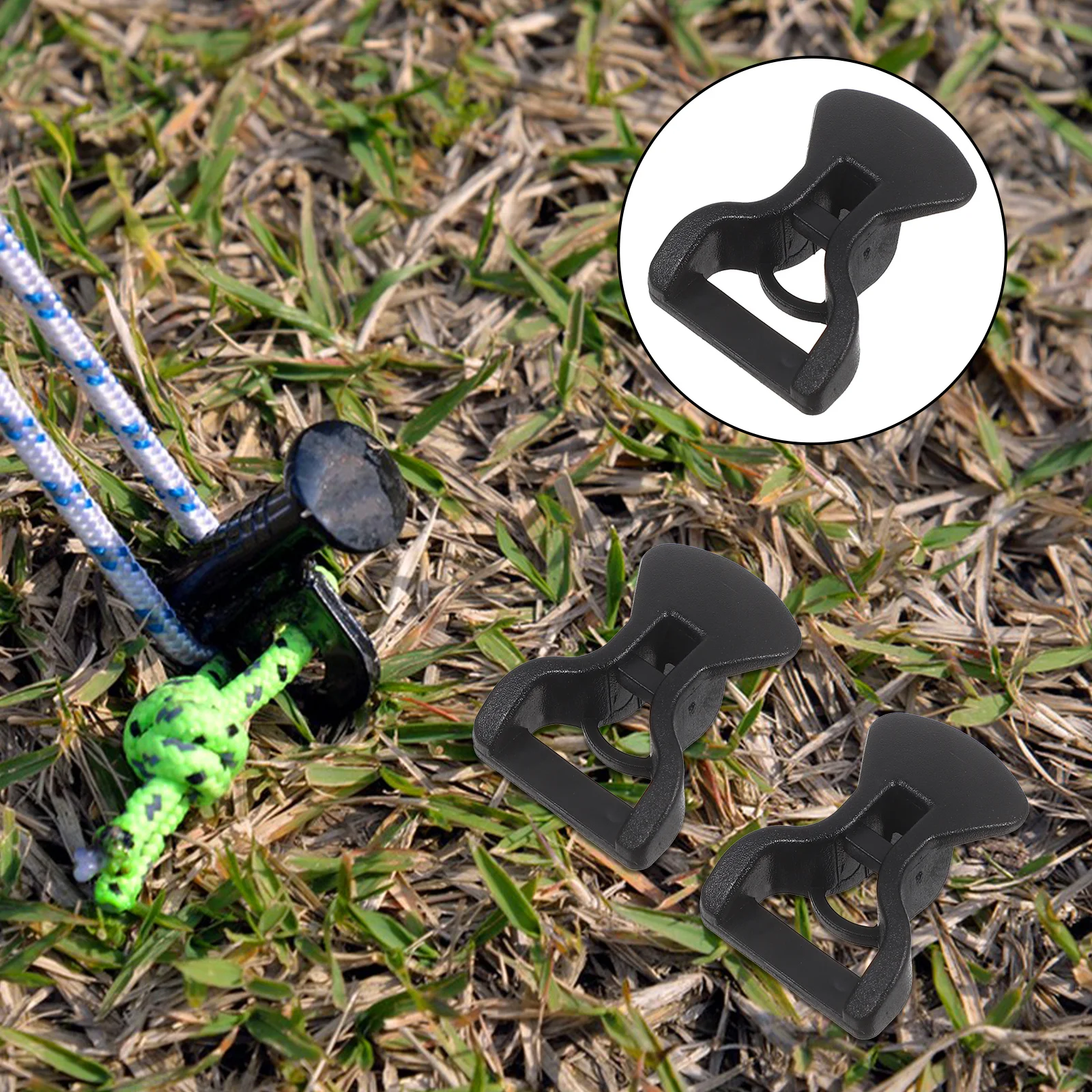 

50Pcs Tent Rope Buckles Windproof Tensioners Anti Slip Fasteners Outdoor Camping Webbing Clip Adjustable Stable