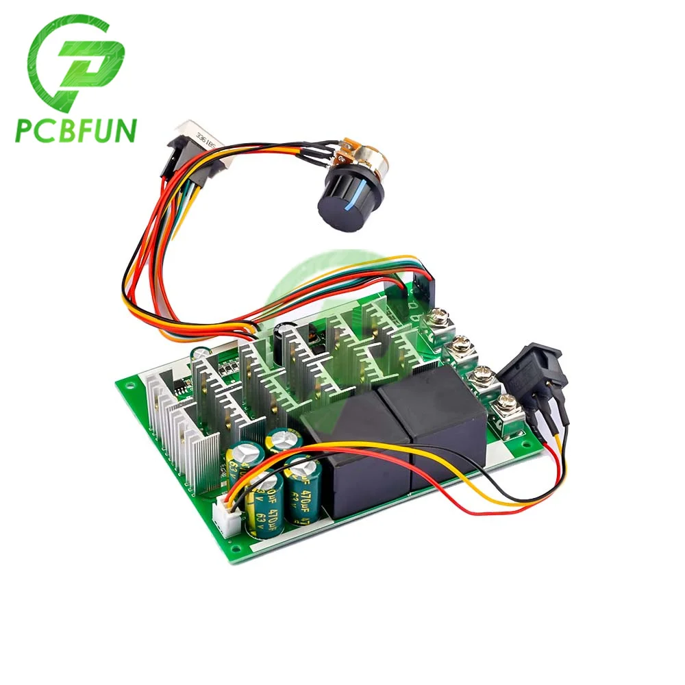 DC 10-55V 60A DC Brush Motor PWM Speed Controller Module Bidirectional Reverse Switch Digital Display Indication