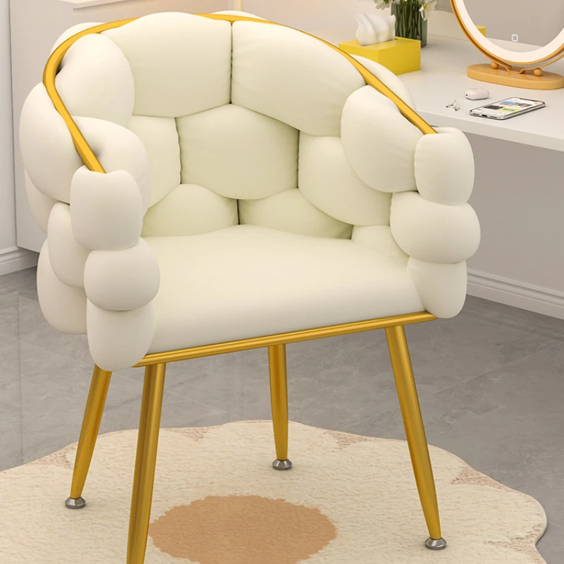 

Nail chair, light luxury, high-end customer chair, female bedroom, home backrest, dressing table stool, cream style makeup chair