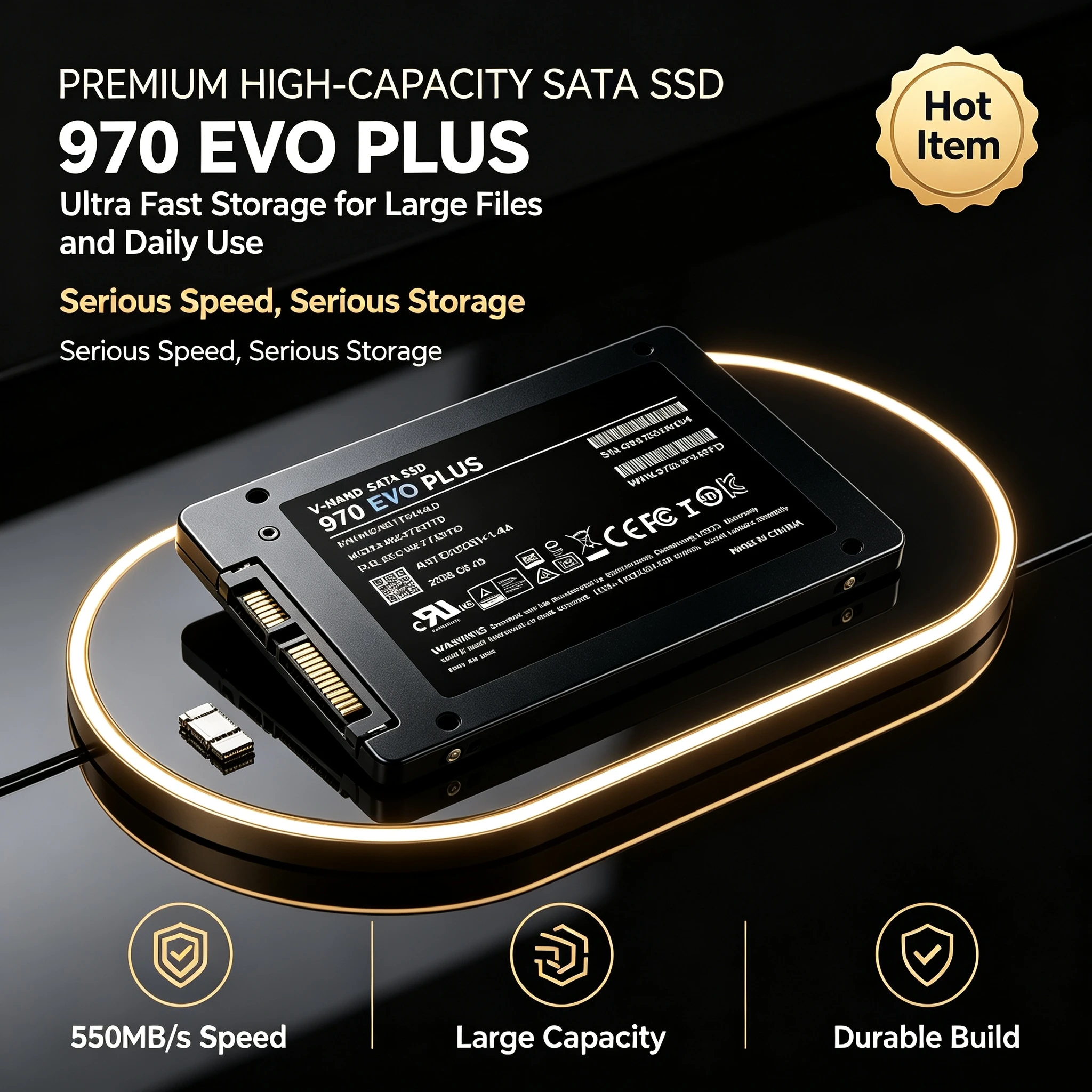 Original 970 EVO Plus 2.5-Inch SATA III SSD, Inside Solid State Drive, 4TB/2TB/1TB/500GB, Hard Disk, Notebook, Laptop, PC.