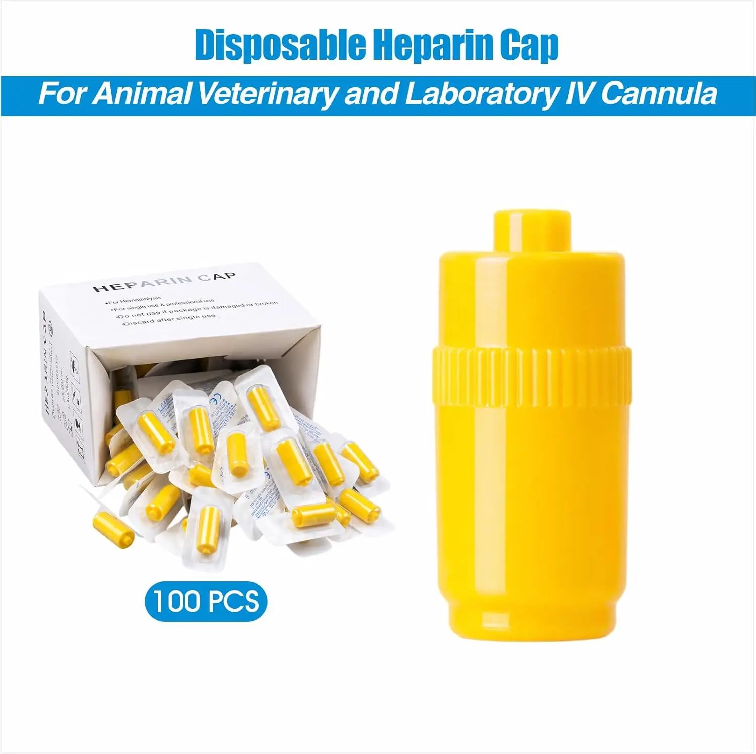 Heparin cap IV disposable catheter heparin cap, suitable for dog cat pet veterinary supplies