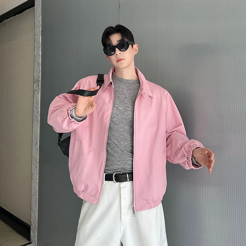 

Мужская рабочая куртка Waed Canvas, свободного кроя, цвета Dopane Pink, осенняя верхняя одежда, американский стиль, молодежная мода, хлопок...