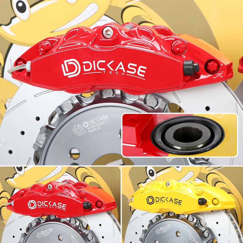 Dicase 4 Pot Caliper with 330mm Brake Disc Rotor Big Brake System 17inch Wheel for Toyota Hilux