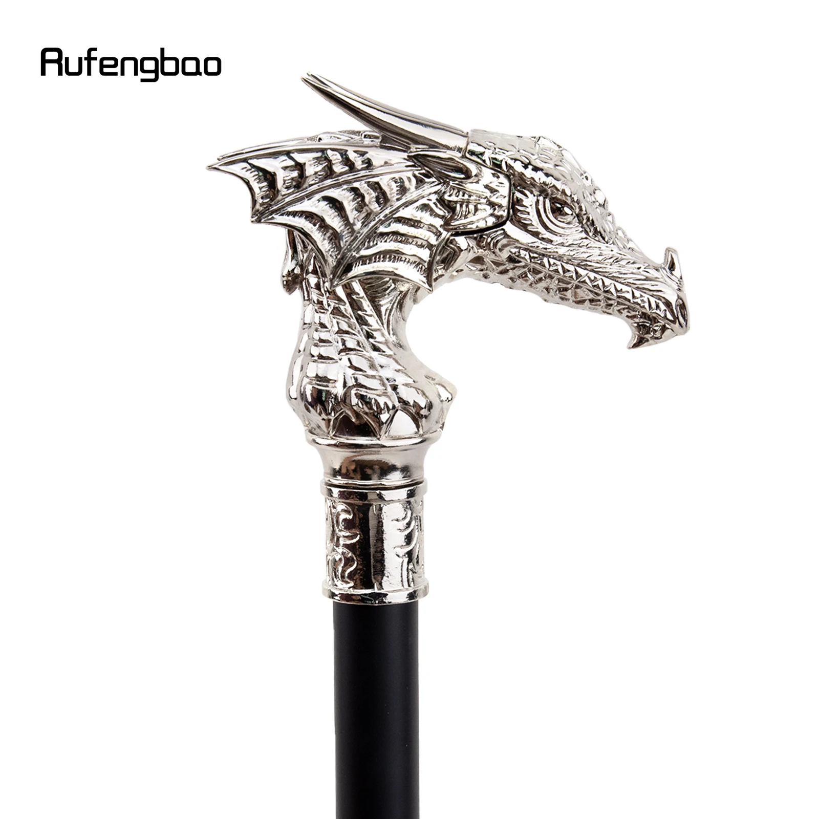 White Luxury Dragon Head bastone da passeggio decorativo moda bastone da passeggio Gentleman elegante pomello di canna Cosplay Crosier 93cm