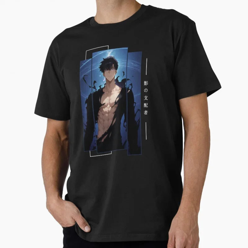 

Sung Jin-Woo Manga Solo Leveling Anime t shirt for men Large size Tops 100% cotton man clothes birthday gift Tee