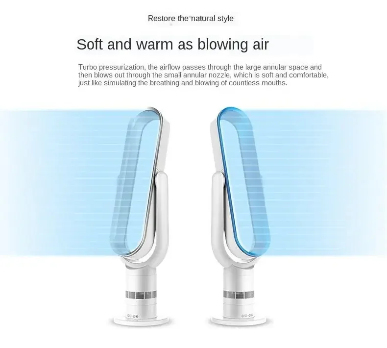 Leaves Electric Fan for Remote Control Bladeless Cooling Fan 220V Ultra Quiet Air Purifie