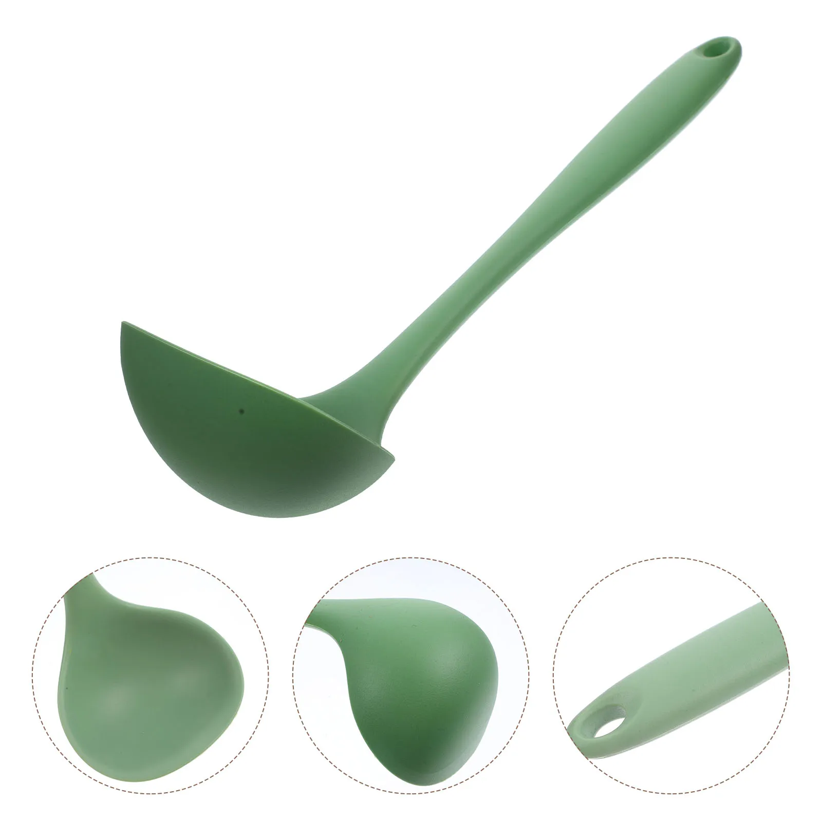 

Silicone Large Soup Ladle Spoon Heat Resistant Durable Nonstick Safe Cooking Serving Kitchen Gravy Ladle Spoon