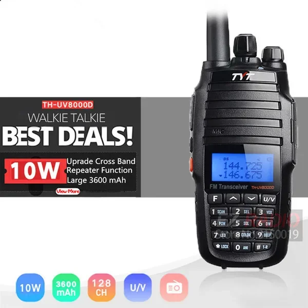 

TYT Uv 8000d Uv-8000d Dual Band Display Outdoor Handheld Handfree VOX FM Radio Receiver Walkie-talkie Long Range Walkie Talkie
