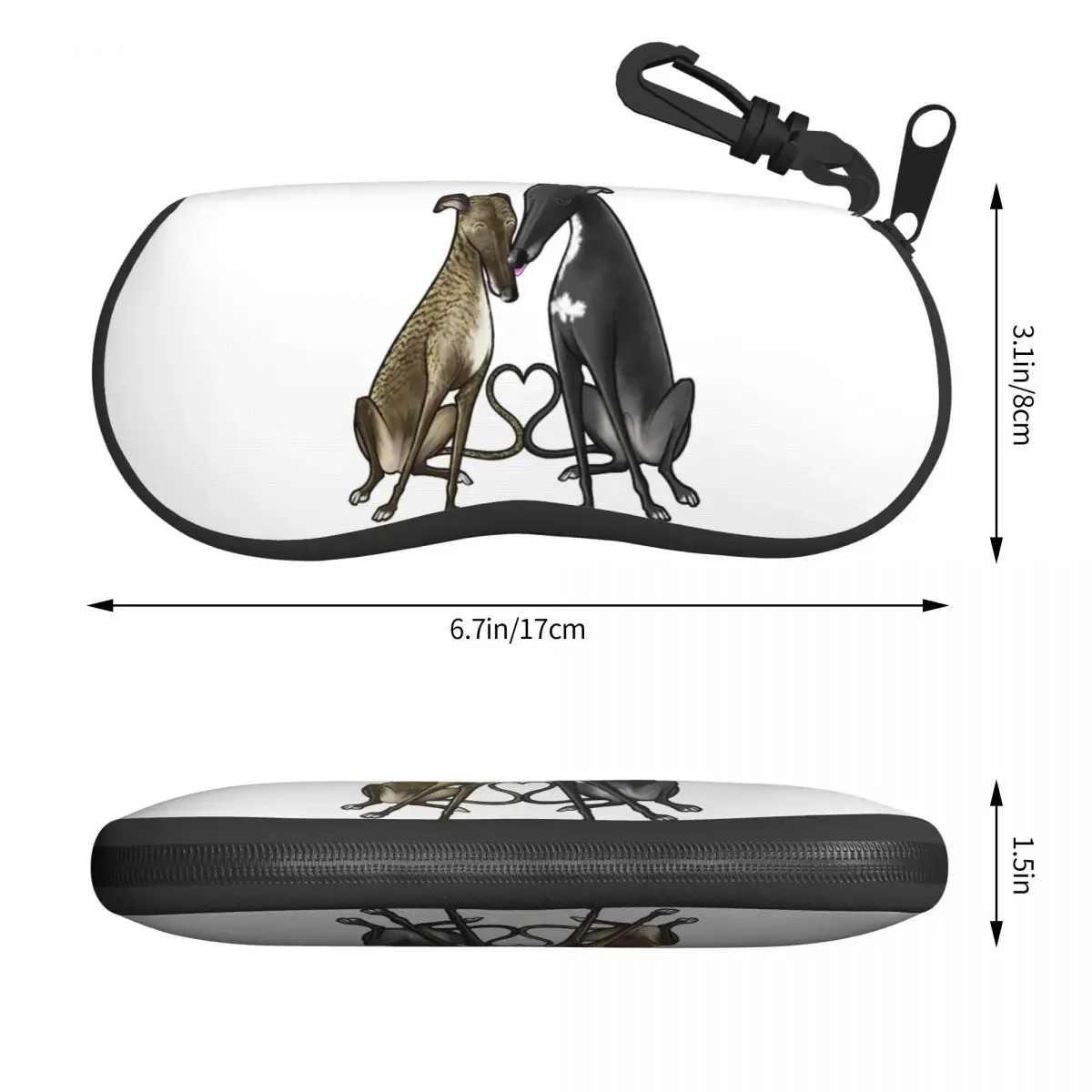 Greyhound Whippet Sighthound Dog Eyeglass Glasses Case Men Women Soft Dog Lover Art Sunglasses Protective Pouch