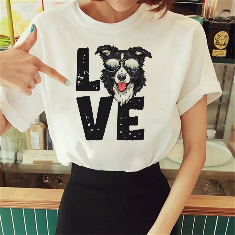 

Border Collie tshirt women Japanese Tee female Japanese anime clothing