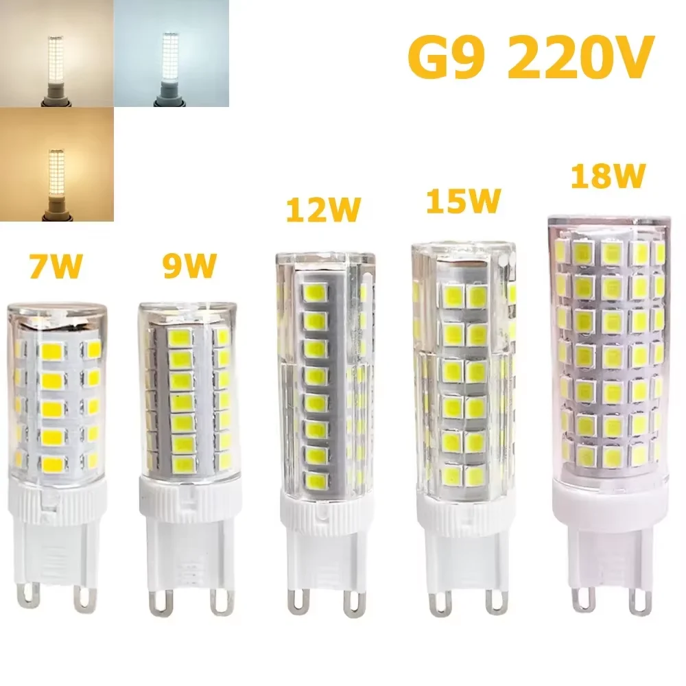 10Pcs G9 LED 5W 7W 9W 10W 12W AC 220V 240V Ceramics G9 LED Lamp LED Bulb SMD 2835 LED G9 Light Replace 30/40W Halogen Lamp Light