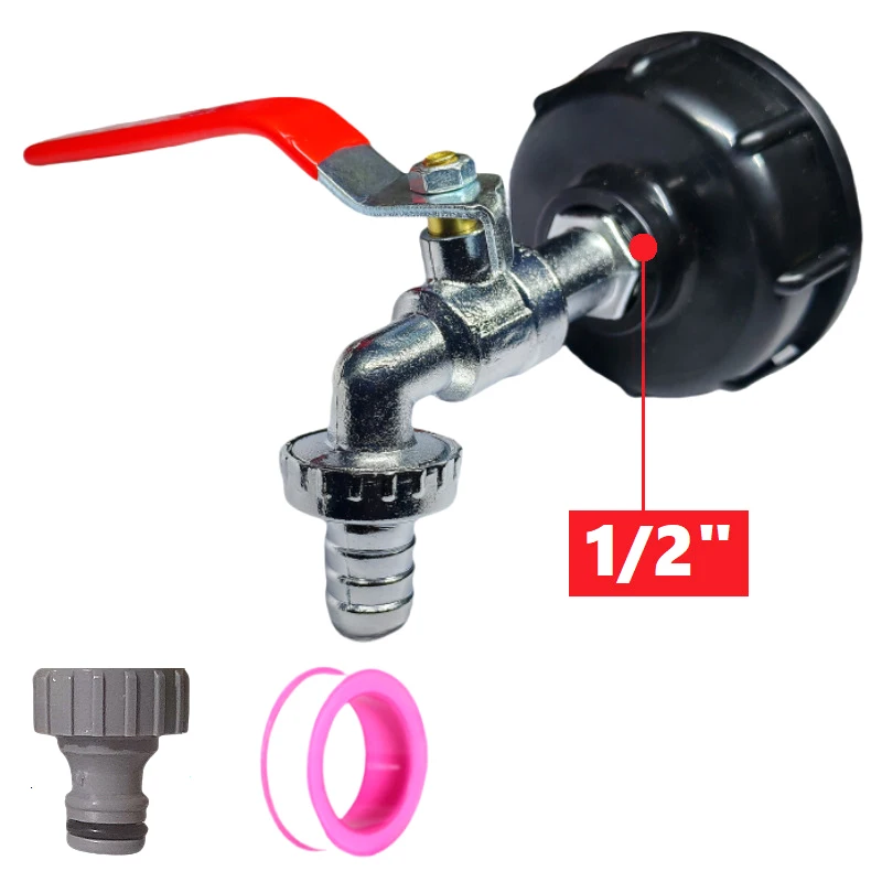 Durable IBC Tank Tap Adapter S60*6 Coarse Thread To 1/2