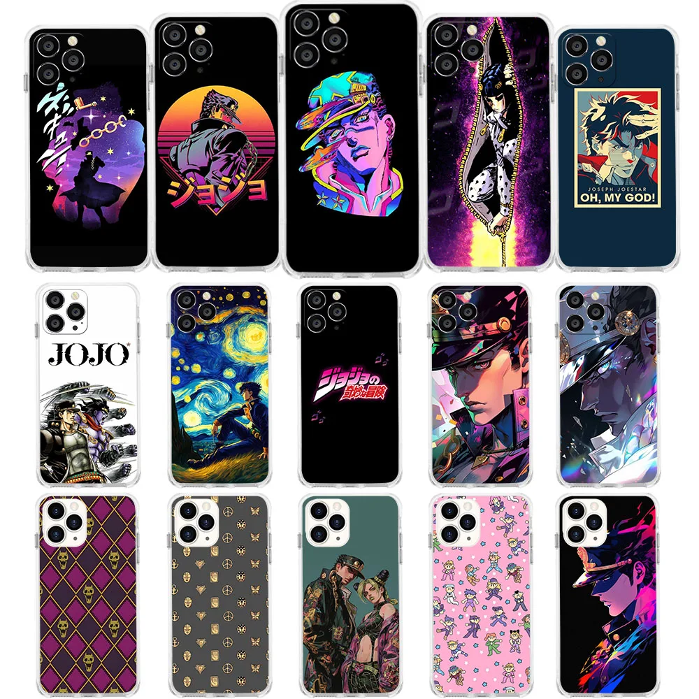 UK-65 JOJOS Bizarre Adventure Soft Case for OPPO VIVO Reno A17k A77s A78 Findx5 8 8t Y35 Y22s Y16 Y02s Y02 Y01 X80 V25 Pro