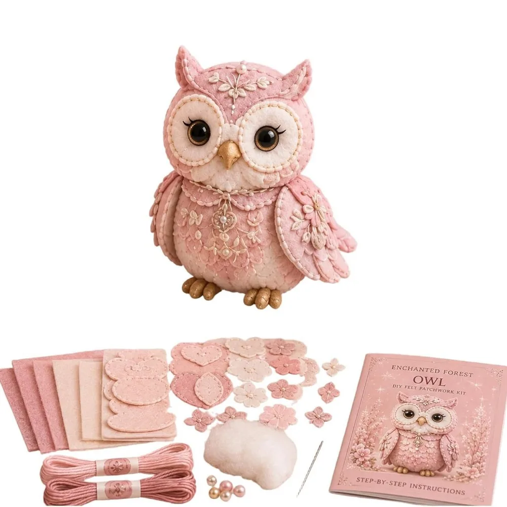 Floral Fabrics Animal Patchwork Set Material Pack Creative Design DIY Sewing Kit Home Decoration Hanging Kit Handmade Decor Kit