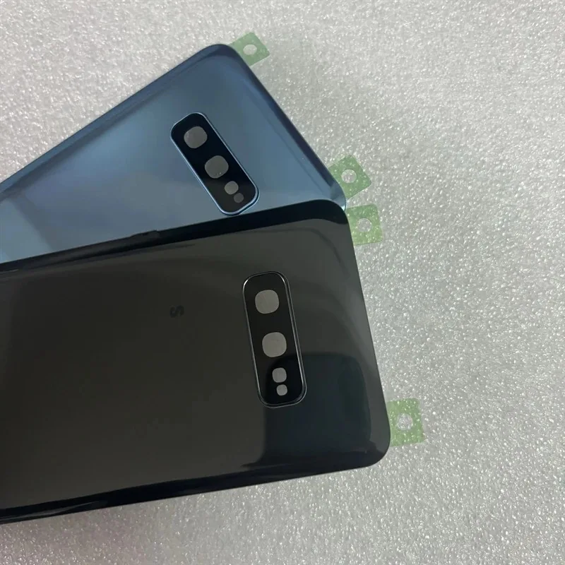

Для Samsung Galaxy S10e SM-9700 задняя крышка батарейного отсека задняя крышка корпуса стеклянная панель с деталями рамки объектива камеры