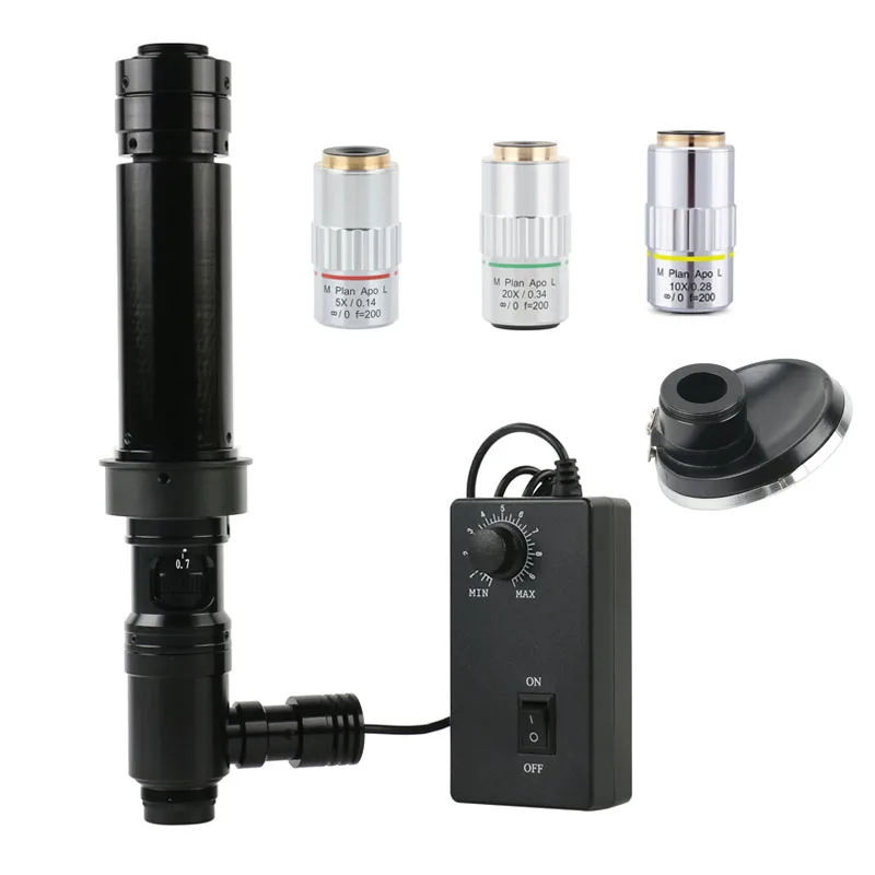 Objectif auxiliaire achromatique composé 5X 10X 20X 50X pour inspection en champ clair, avec éclairage coaxial, pour monocular zoom