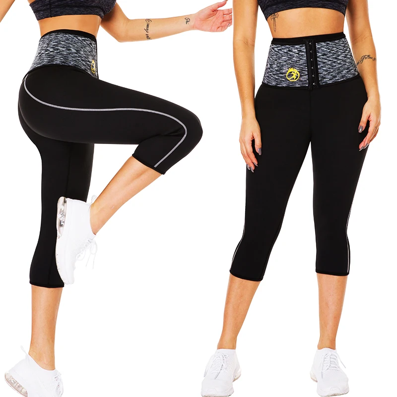 LAZAWG pantaloni da donna caldi in Neoprene Sauna pantaloncini da ginnastica allenatore in vita Body Shaper vita con gancio allenamento controllo