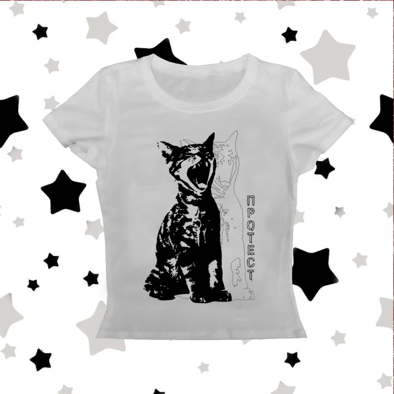 

Women Y2K fake two American style sweet and spicy short sleeved women's slim fit top trend light plate DIY summer sweet T-shirt