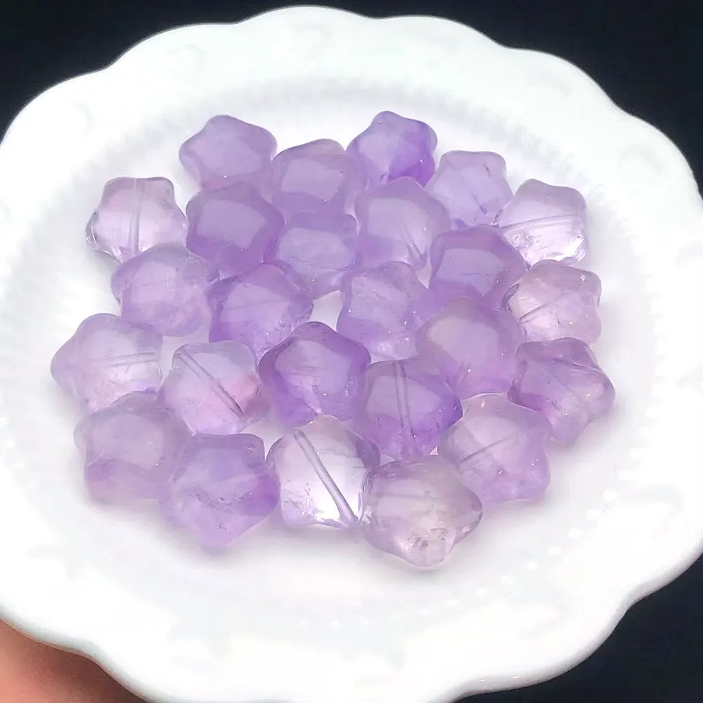 2pcs/Lot Natural Quartz Crystal Purple Amethyst Mini Star Crystals Stones Healing DIY Home Decor Spiritual Meditation Gemstones