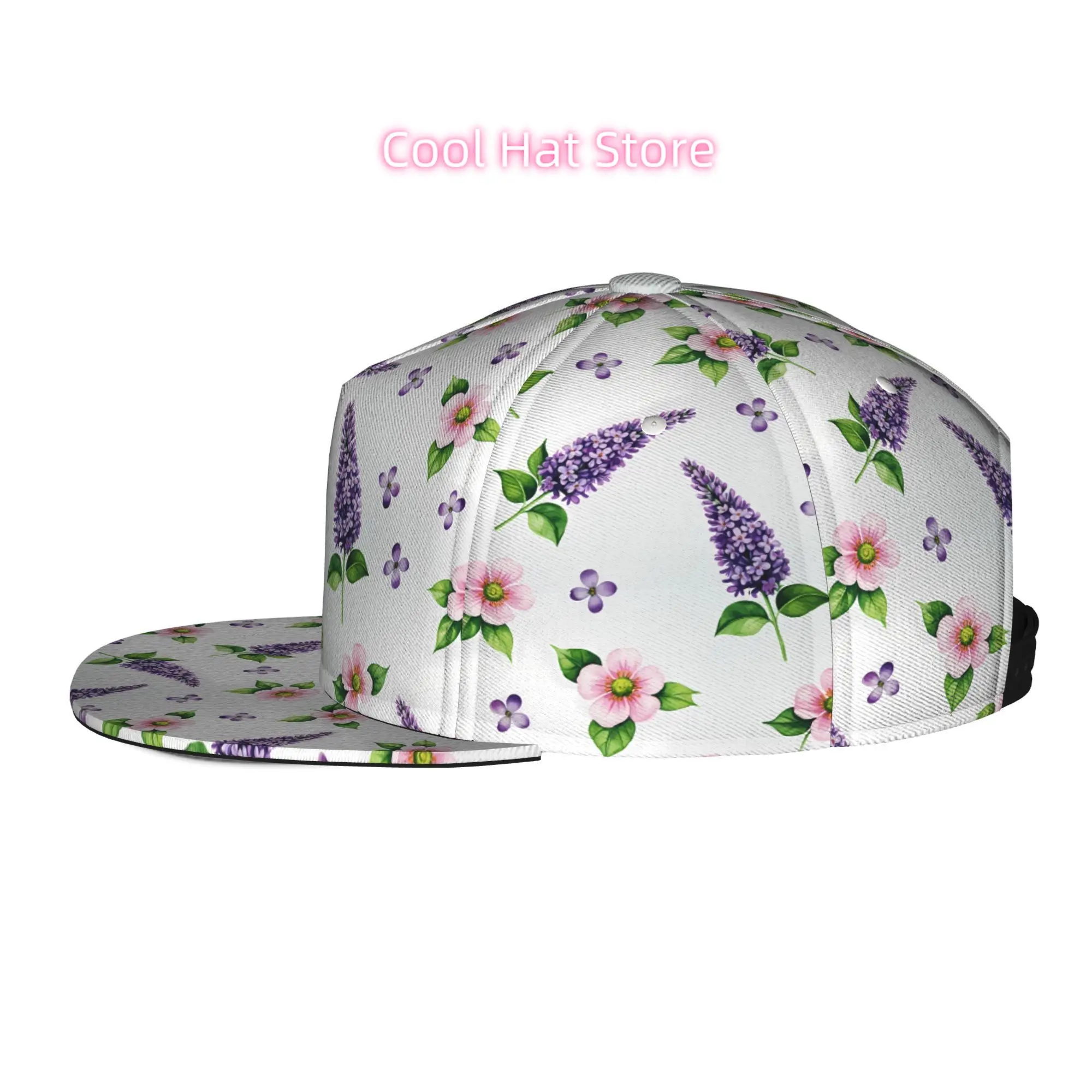 Baseball Caps for Both Men And Women Featuring a Floral Design, with an Adjustable Snap Brim And a Flat Top, Perfect for Casual